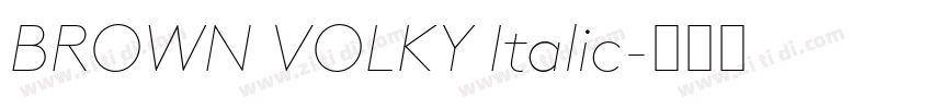 BROWN VOLKY Italic字体转换